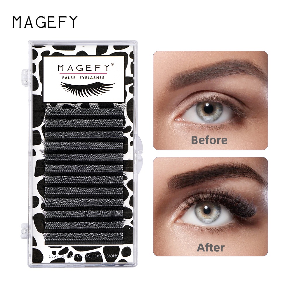 [Hàng mới về] Lông mi giả cong hình chữ C màu đen 8-13mm Magefy 0.07-Y