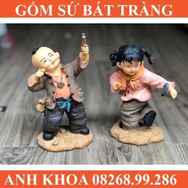 Bộ tượng cuộc sống nông thôn - Gốm sứ Bát Tràng Anh Khoa