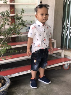 Sét Jean Lửng Sơmi Bé Trai 10—-24 kg