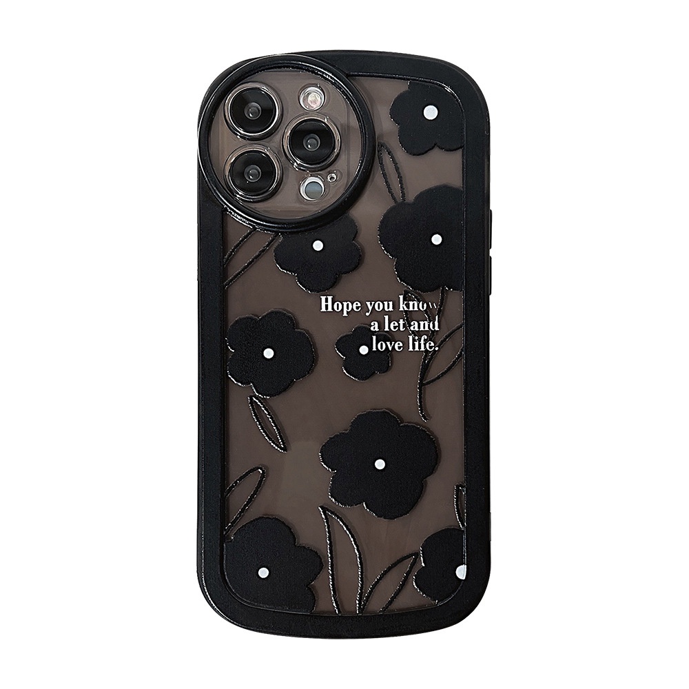 Ốp lưng iphone Ốp Điện Thoại Silicon Họa Tiết Hoa Đen Cao Cấp 12 Kiểu Lựa Chọn Cho iPhone13 iPhone13 Dinuo case-III