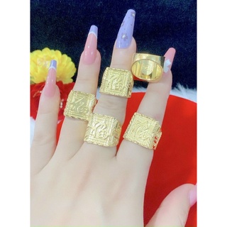 Nhẫn nam kiểu vuông chạm chữ phúc dát vàng 18 cao cấp mẫu mới về