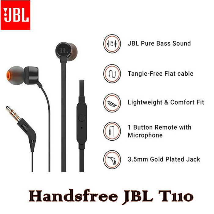 JBL Tai Nghe Nhét Tai Siêu Bass T110 Cho Android Và Ios | BigBuy360 - bigbuy360.vn