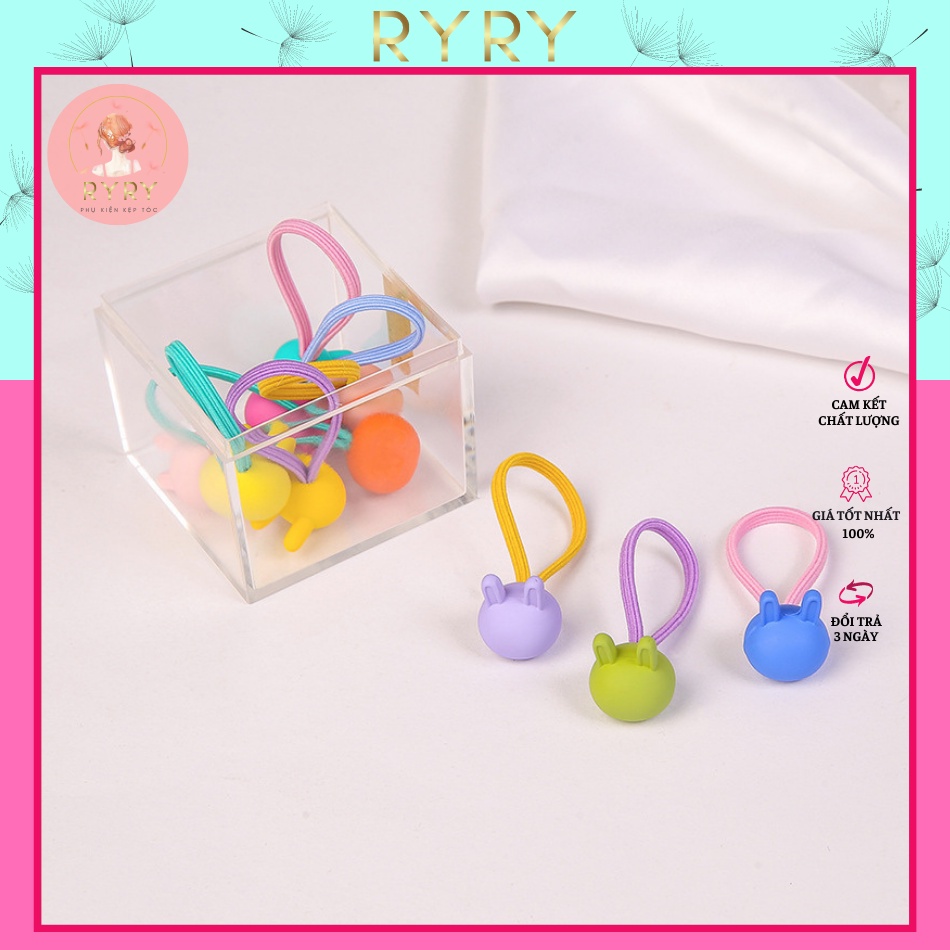 Sét Dây Cột Tóc Dây Buộc Tóc 10 Sợi Nhiều Hình Kute Cho Bé Gái Siêu Dễ Thương