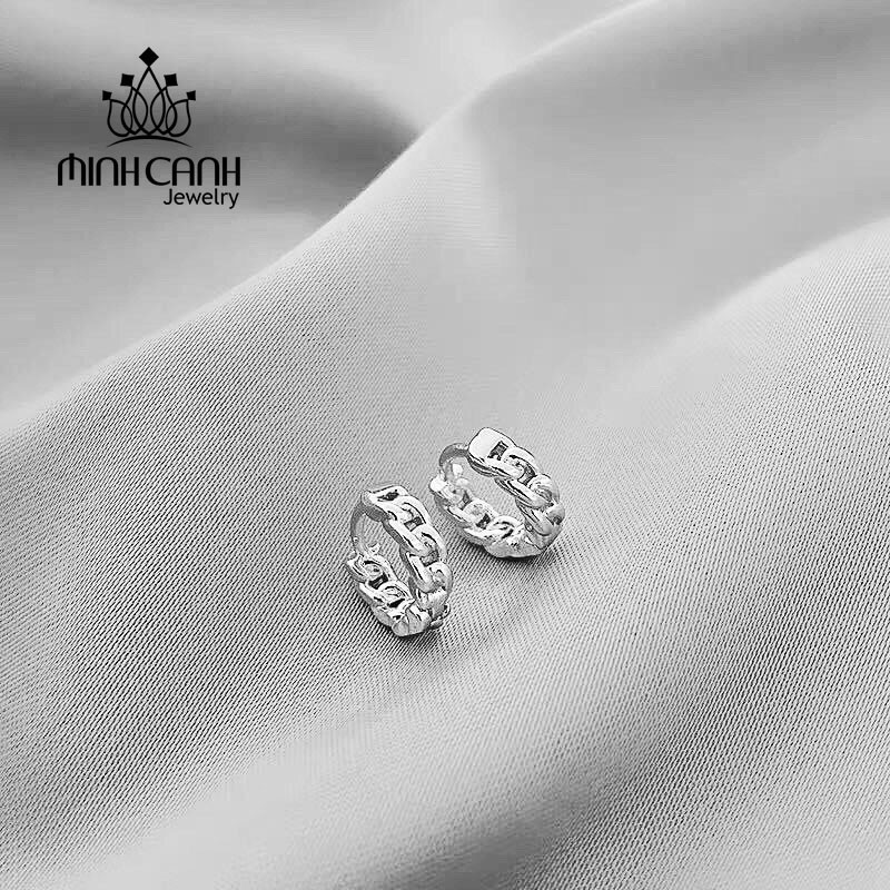 Khuyên Tai Vòng Xích Khóa Bấm - Minh Canh Jewelry