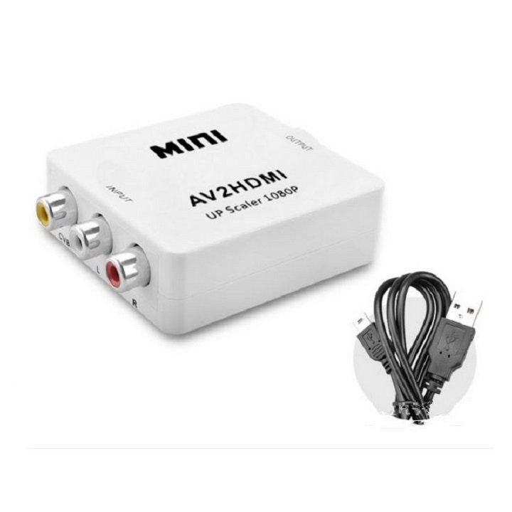 Khuyến mãi bộ chuyển đổi AV sang HDMI Full HD 1080p - AV to HDMI Tặng 1 dây HDMI dẹt 1.5M