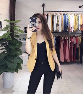 Áo Vest Blazer thiết kế vải trượt cao cấp