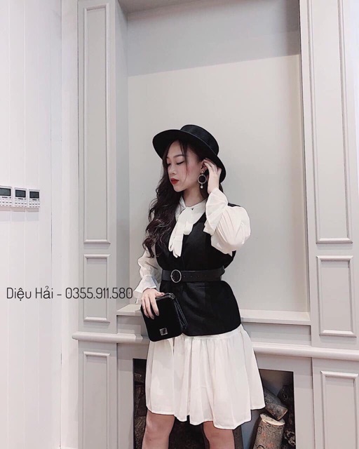 [FREE SHIP] Set Gile + Váy Voan Kèm Belt Cao cấp (Kèm Video + Ảnh Thật)