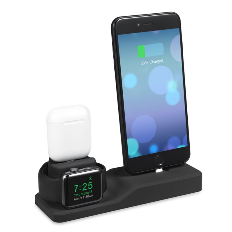 Giá Đỡ Silicon 3 Trong 1 Cho Apple Watch phone X XS MAX 6 7 8