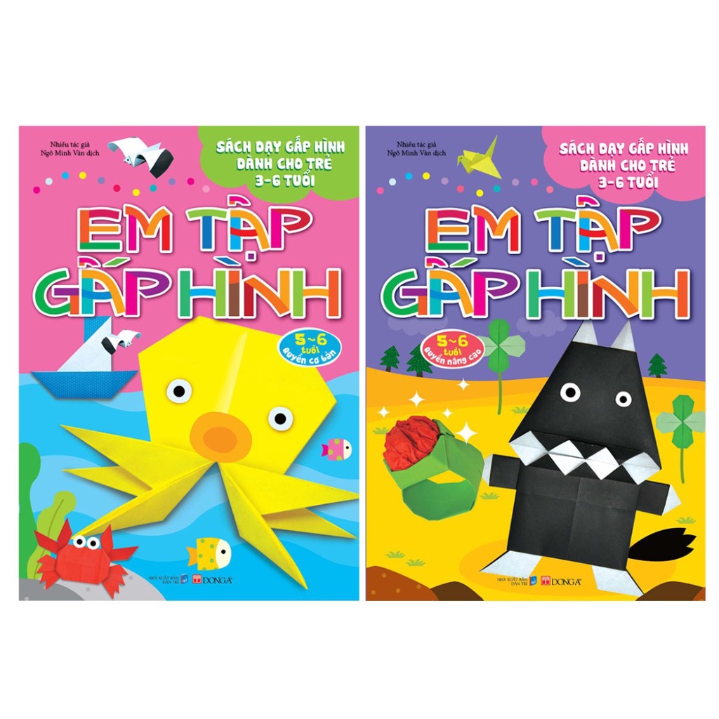 Sách - Bộ Em Tập Gấp Hình Cho Trẻ Từ 3-6 Tuổi (Cuốn Lẻ Và Combo)