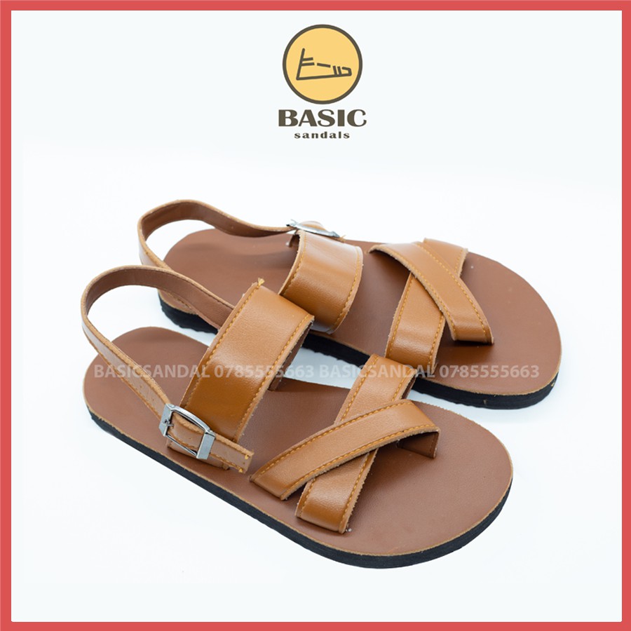 Giày Sandal Nam Nữ Quai Hậu Đi Học Đi Chơi Chất Liệu Quai Da Full Box Êm Và Nhẹ Chuẩn Size Màu Full Nâu