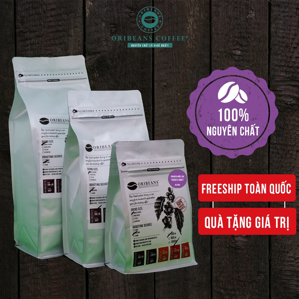 Cà phê Blend Robusta Buôn Mê Thuột - Robusta Honey tỷ lệ 7/3 vị đậm ngọt hậu không chua từ Oribeans Coffee