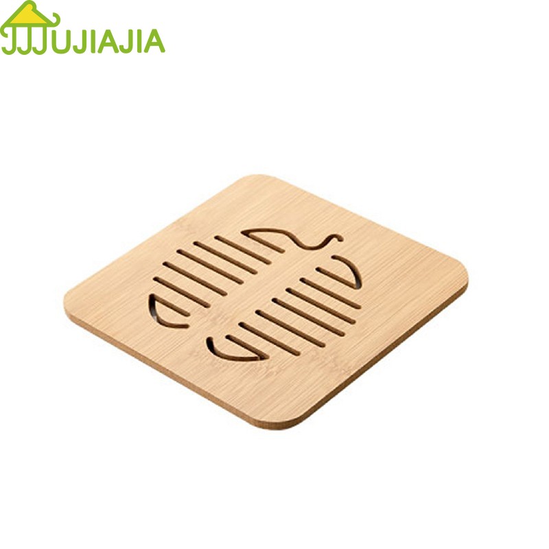 Tấm Lót Nồi JUJIAJIA Bằng Gỗ Chống Trượt Họa Tiết Hoạt Hình