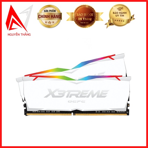 Ram máy tính OCPC X3treme Aura RGB 16GB 3200 (2x8GB) DDR4 White (MMX3A2K16GD432C16W) Tản Nhiệt