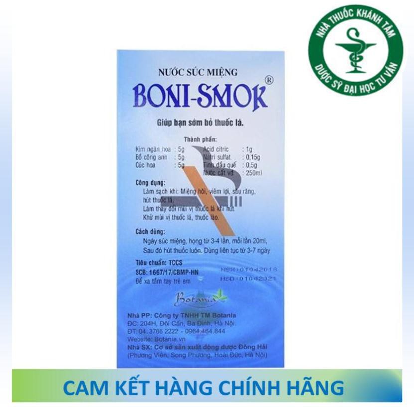 ! ! Nước súc miệng Boni Smok - Nước súc miệng cai thuốc lá [BoniSmok]