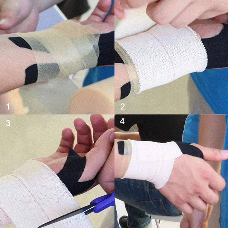 1 Cuộn Băng Quấn Dưới Đầu Gối/Khuỷu Tay Bằng Xốp Cotton PU Tự Dính Co Giãn Phong Cách Thể Thao