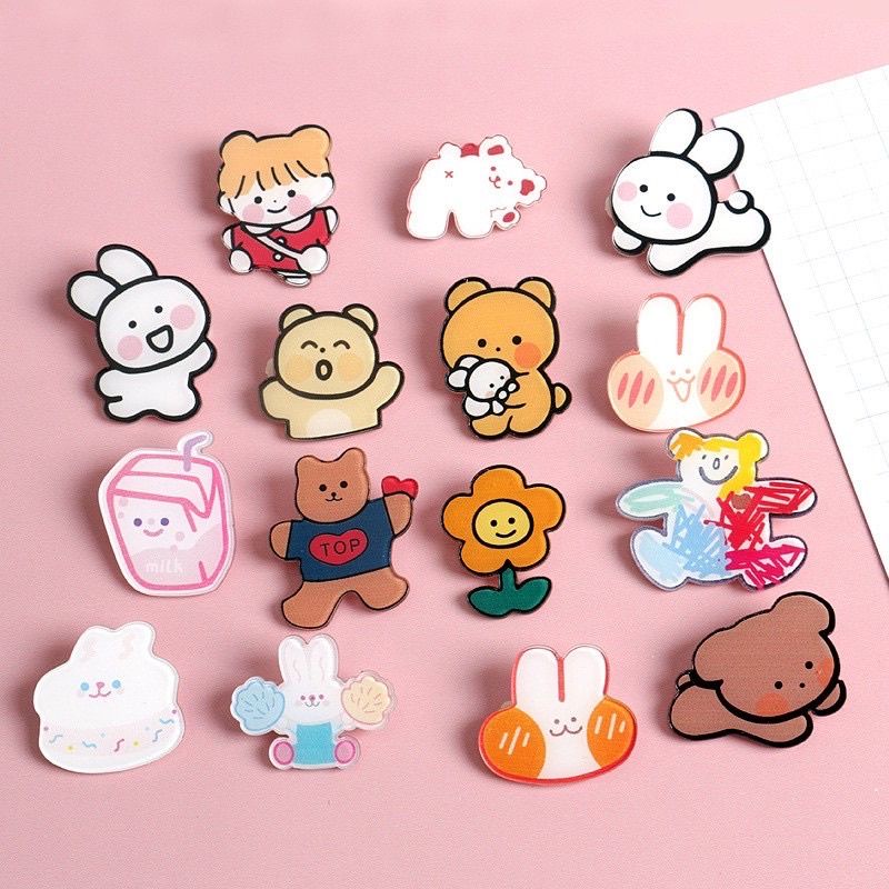 Sticker cài balo, huy hiệu dễ thương phong cách