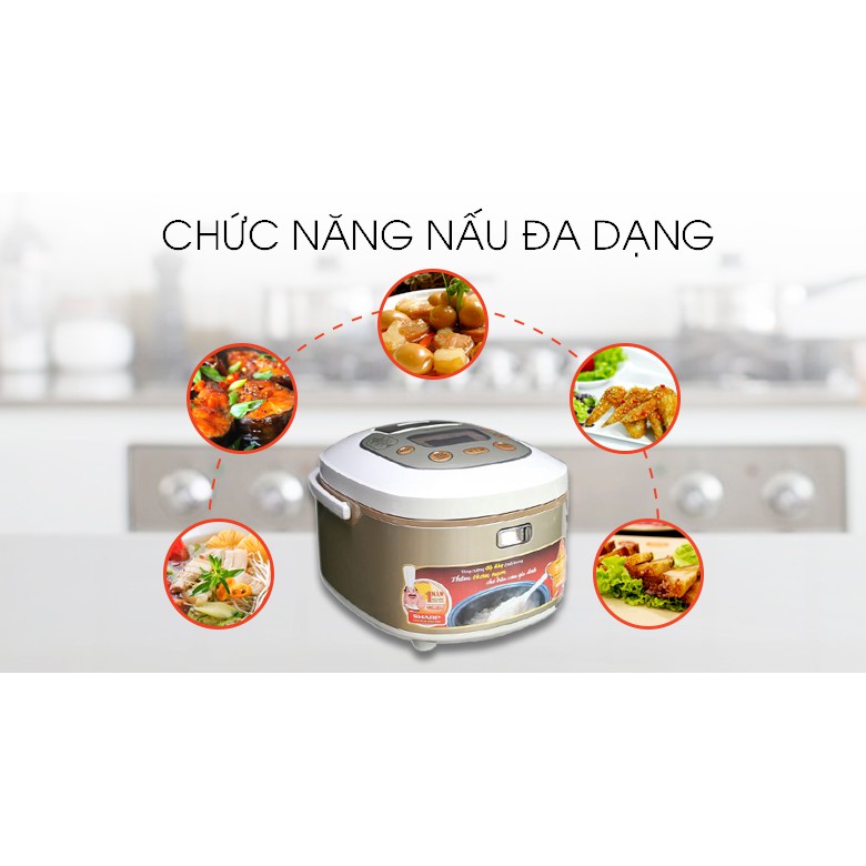 Nồi cơm điện tử Sharp (Nhật Bản) KS-TH18 1.8 lít lòng dày 4.2mm nấu cơm ngon (Mới 100%) | BigBuy360 - bigbuy360.vn