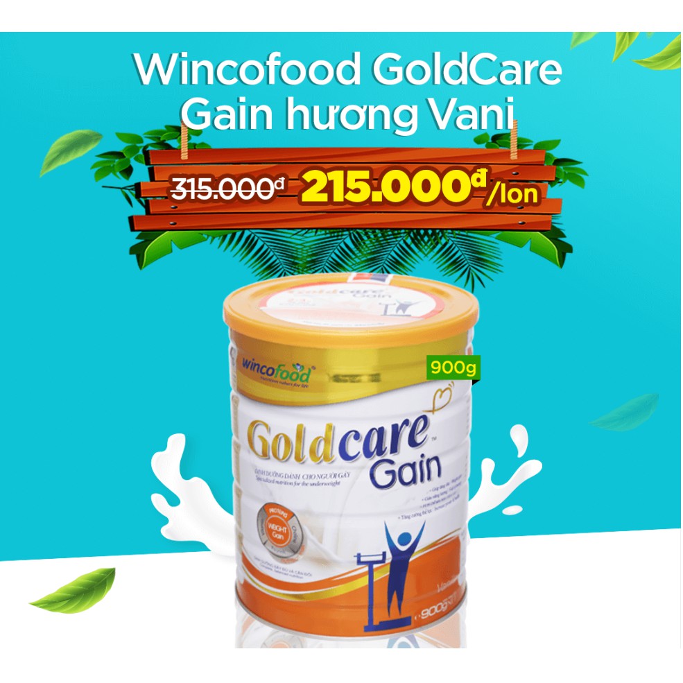 Sữa bột Wincofood Goldcare Gain dinh dưỡng cho người gầy 900g