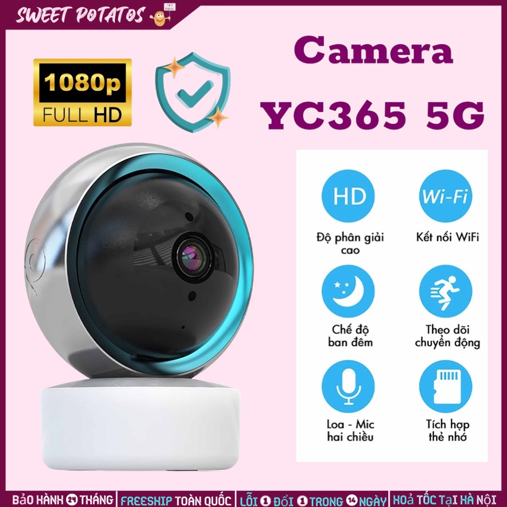 Camera YCC365 Plus 5G 1080P  Tự Động Theo Dõi Camera An Ninh WiFi camera Âm Thanh Cho Bé Màn Hình Camera quan sát