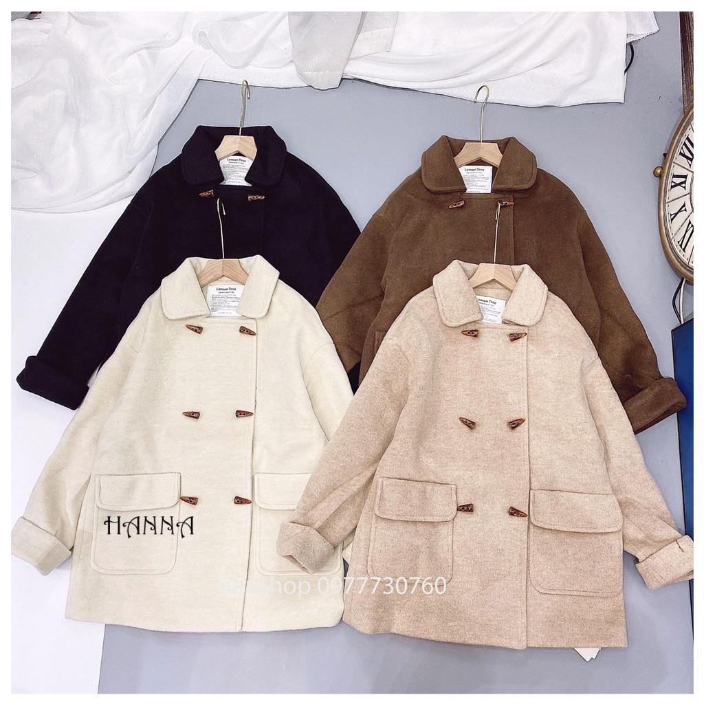 Áo Khoác Dạ Nữ, Áo Dạ Dáng Dài Khuy Sừng Túi Bầu, Form Dáng Đẹp, Hàng Cao Cấp Phong Cách Hàn Quốc Ulzzang | Hanna | BigBuy360 - bigbuy360.vn