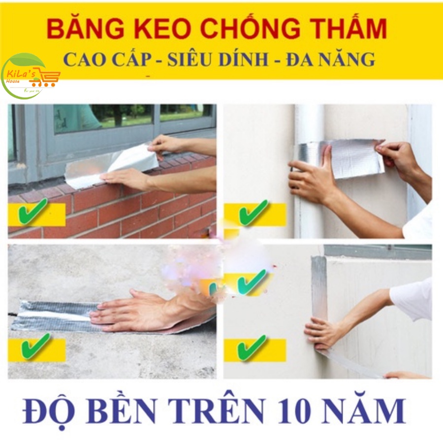 Băng Keo Chống Thấm - Băng Keo Siêu Dính , Chống Thấm Tốt Trên Mọi Bề Mặt - Tính Liên Kết Cực Cao