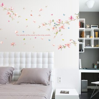 decal dán tường trang trí cành hoa