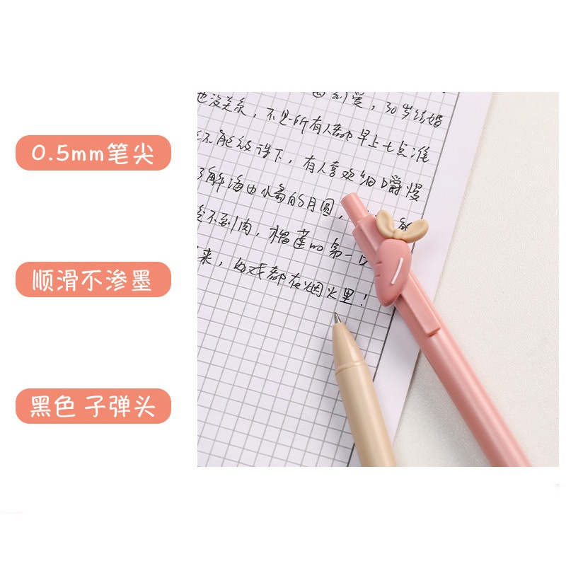 Set 3 Bút Mực Đen Ngòi 0.5mm Hình Thỏ Xinh Xắn