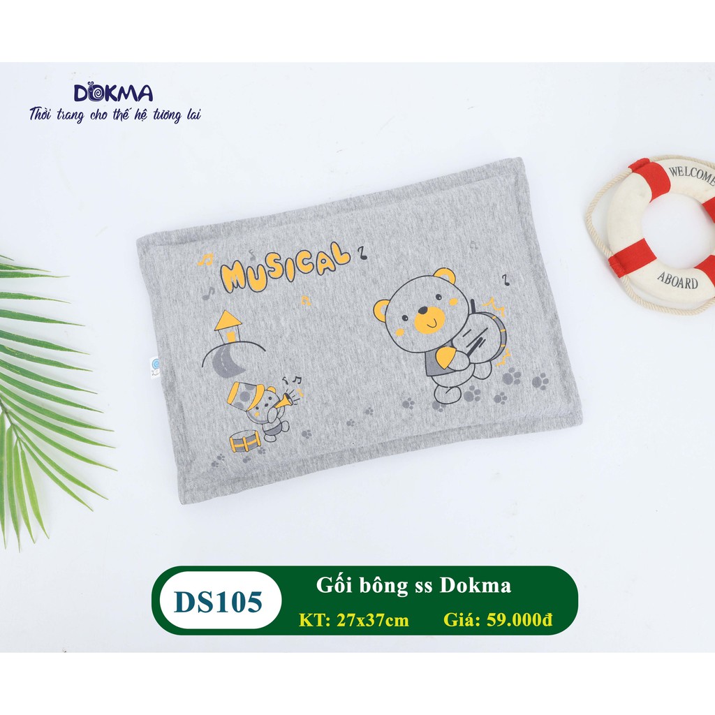 [Dokma] Gối bông  mềm, thoáng khí, êm, đẹp (0-2tuổi)-(27x37cm)