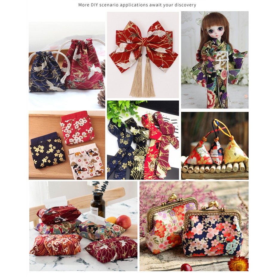 Set 5 Tấm Vải 100% cotton 20x24cm Phong Cách Nhật Bản