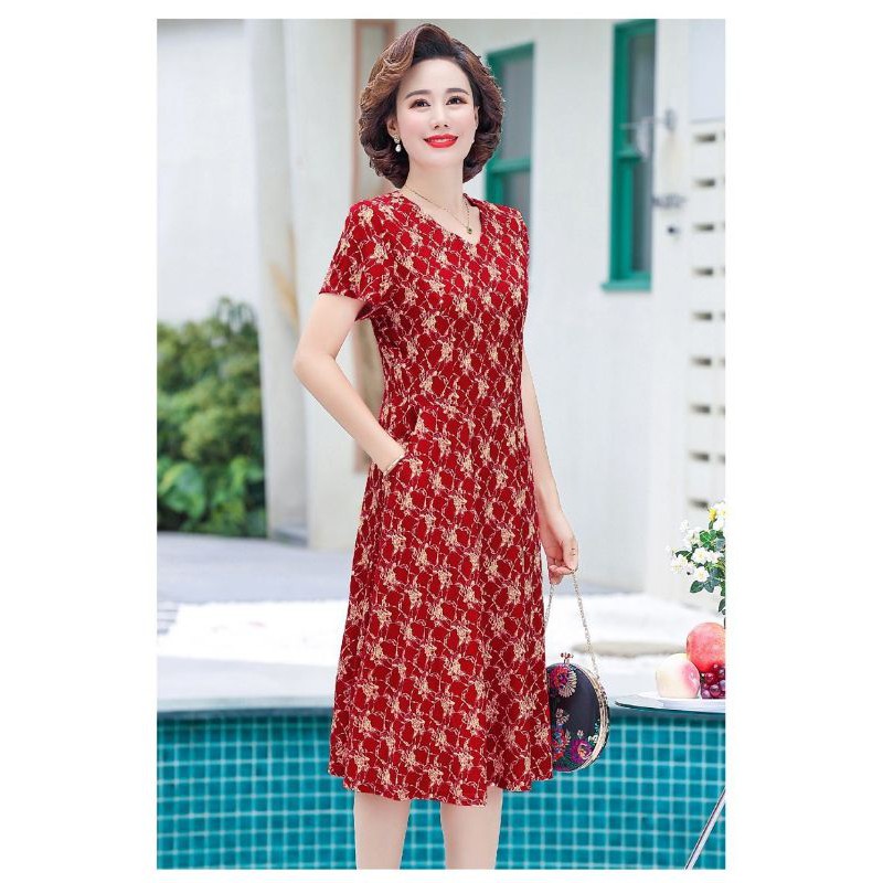 Đầm thun trung niên 35 - 50 tuổi,  DTYY003