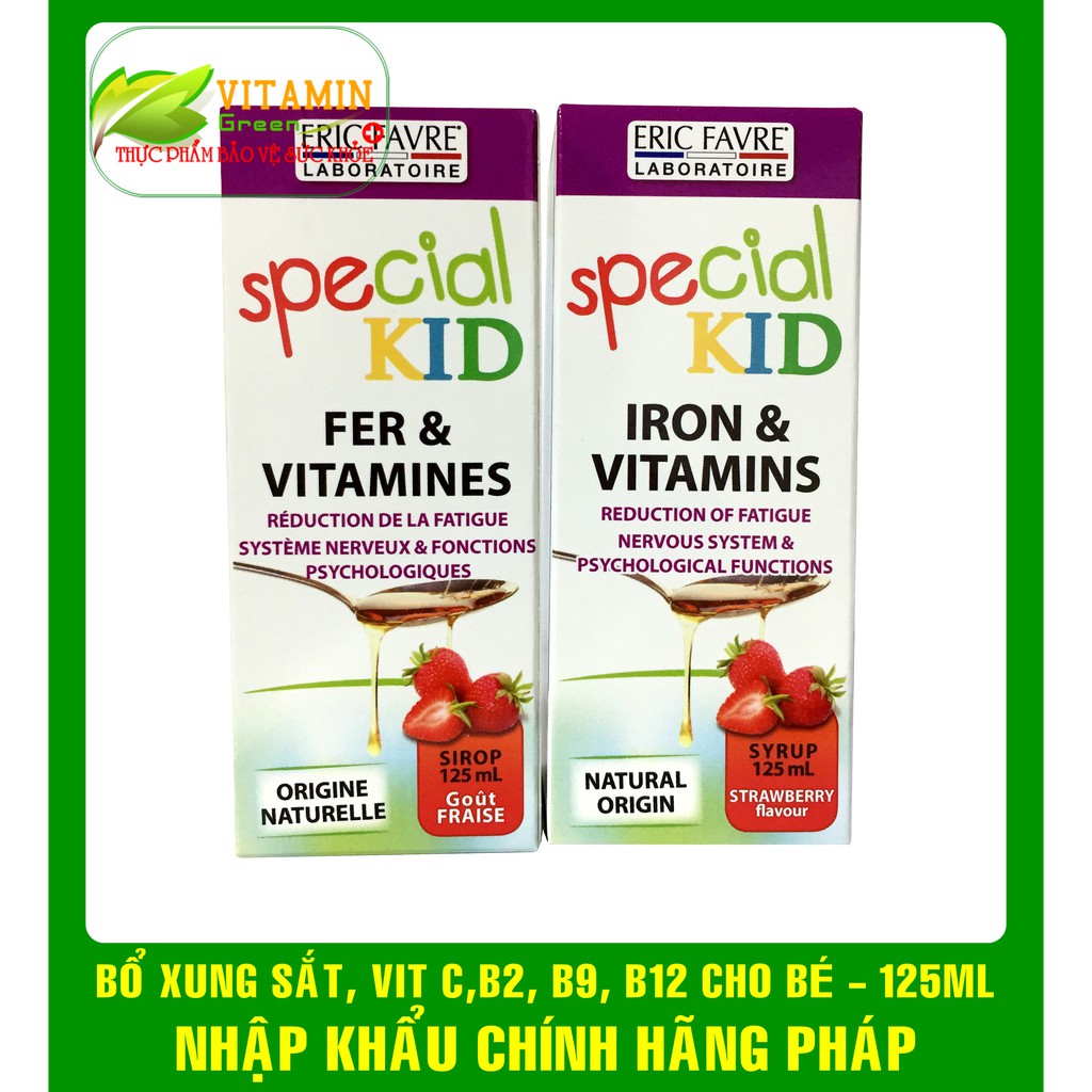 SPECIAL KID FER &amp; VITAMINES BỔ XUNG SẮT, VITAMIN CHO BÉ 125ml | NHẬP KHẨU CHÍNH HÃNG PHÁP