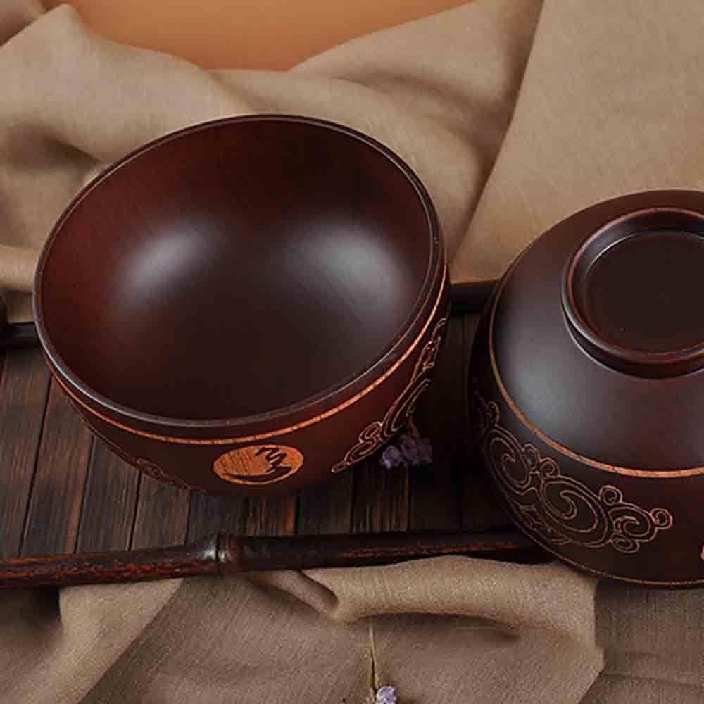 Bát Gỗ Lớn Viền Trơn Cổ Điển Cho Nấu Cơm / Salad
