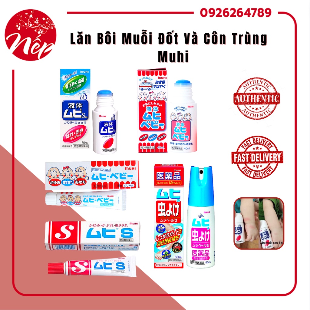 (DATE: 2024 - 2025) Lăn Bôi Muỗi Đốt Và Côn Trùng Cắn Muhi Nhật Bản