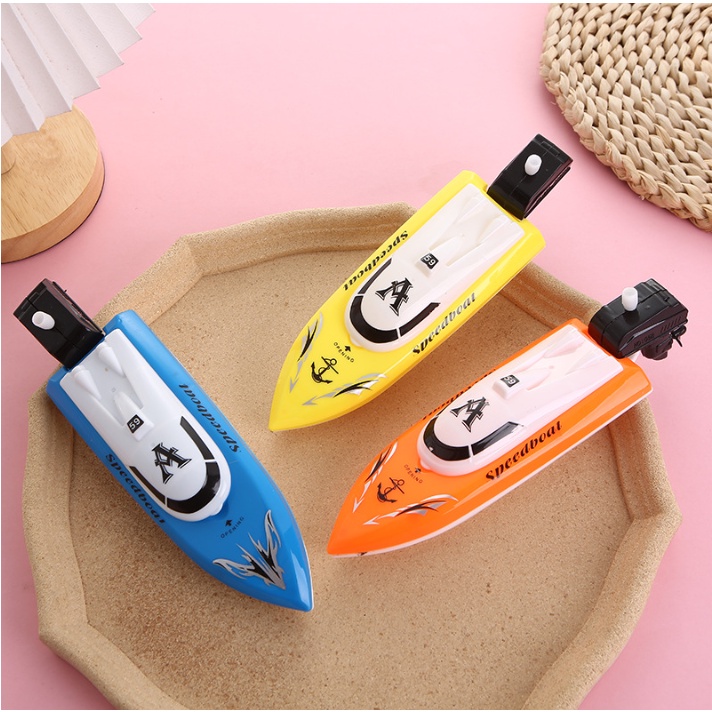 Đồ Chơi Trẻ Em Thuyền Cano Nhựa ABS Chạy Dây Cót