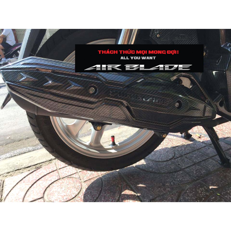 Ốp Hông Pô Nhựa Kiểu Carbon Honda Airblade 2016 - KHÔNG BAO GỒM ỐC GẮNG