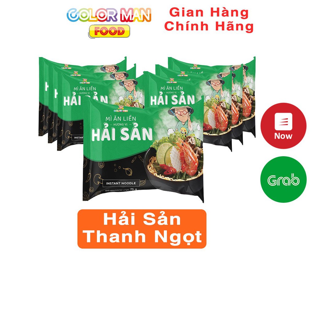 Mì Gói Hải Sản Color Man  từ khoai tây, bột gia vị hải sản thanh đạm với sợi mì dai ngon tròn vị