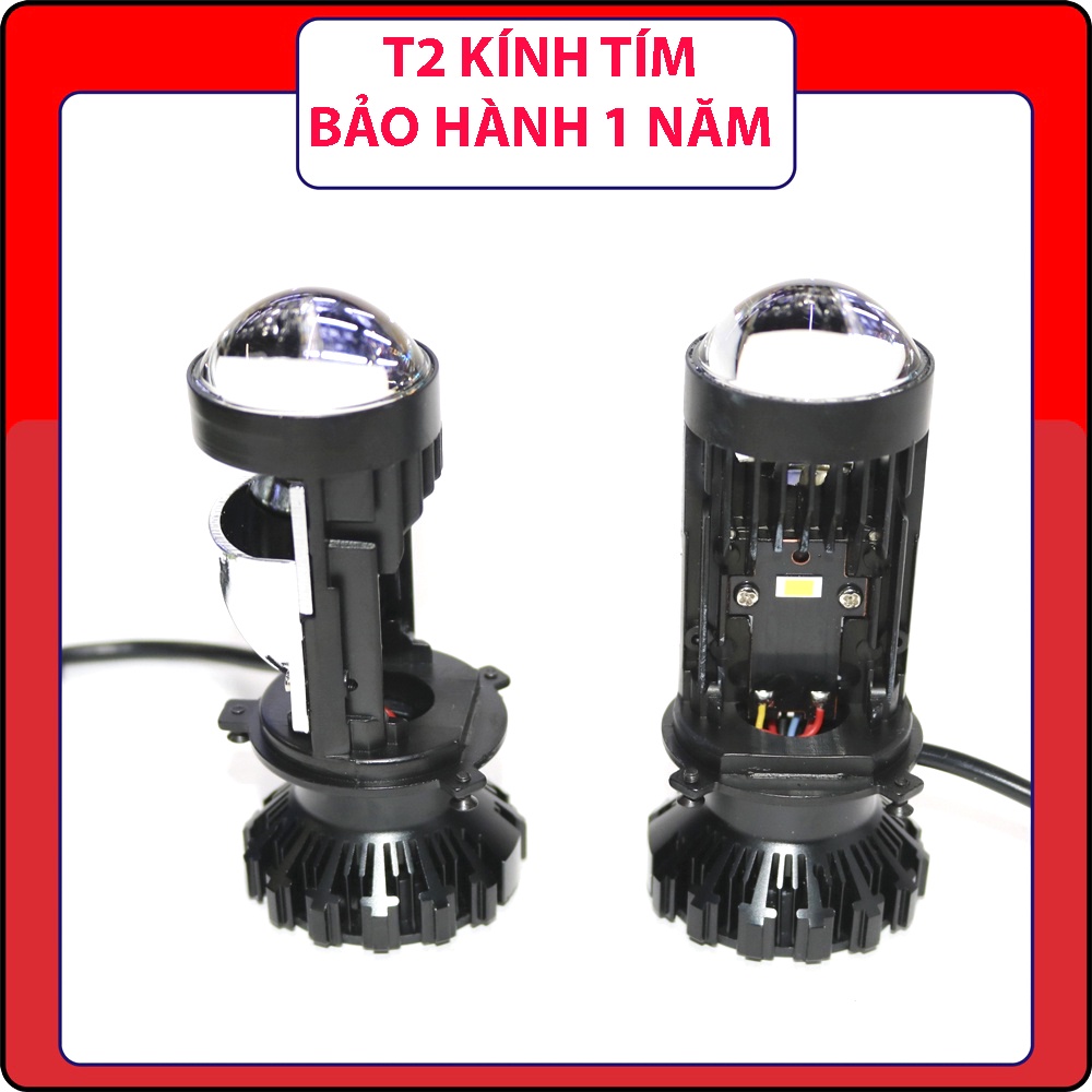 Bi Cầu led Mini T2 - Led Bi Cầu 2022, Chính Hãng MA racing, Kính Tím Gắn ô tô. xe máy