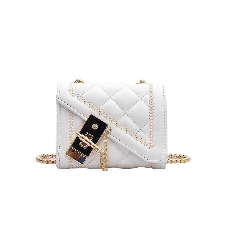 Túi Đeo Chéo Hình Vuông Đính Đá Nhỏ Nhắn Phối Dây Xích Thời Trang Dành Cho Nữ