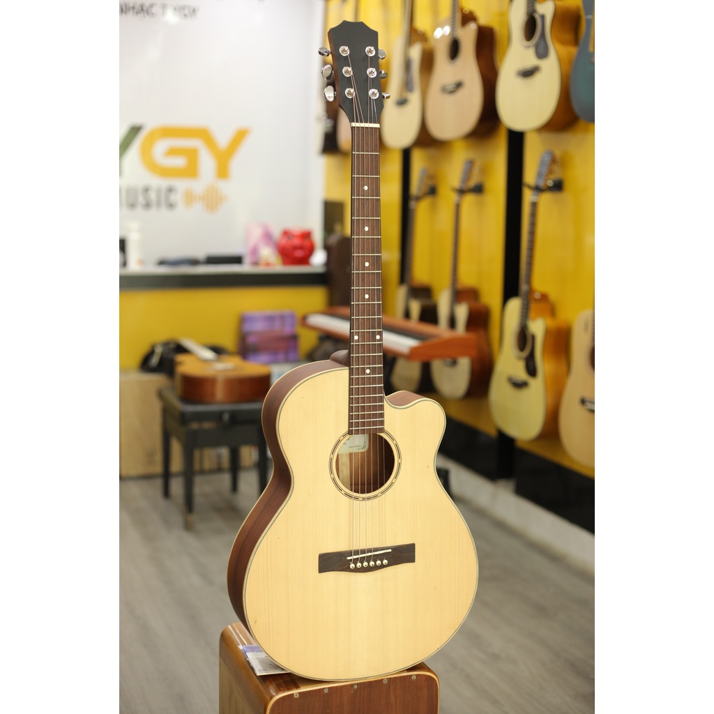 Đàn Guitar Acoustic LuthierV LV150 Full Solid - Tặng Kèm Bao Đàn,Capo,Pick Lục Chỉnh Cần Đàn Guitar