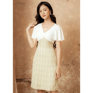 Đầm nữ tay loe phối caro GUMAC MS12908