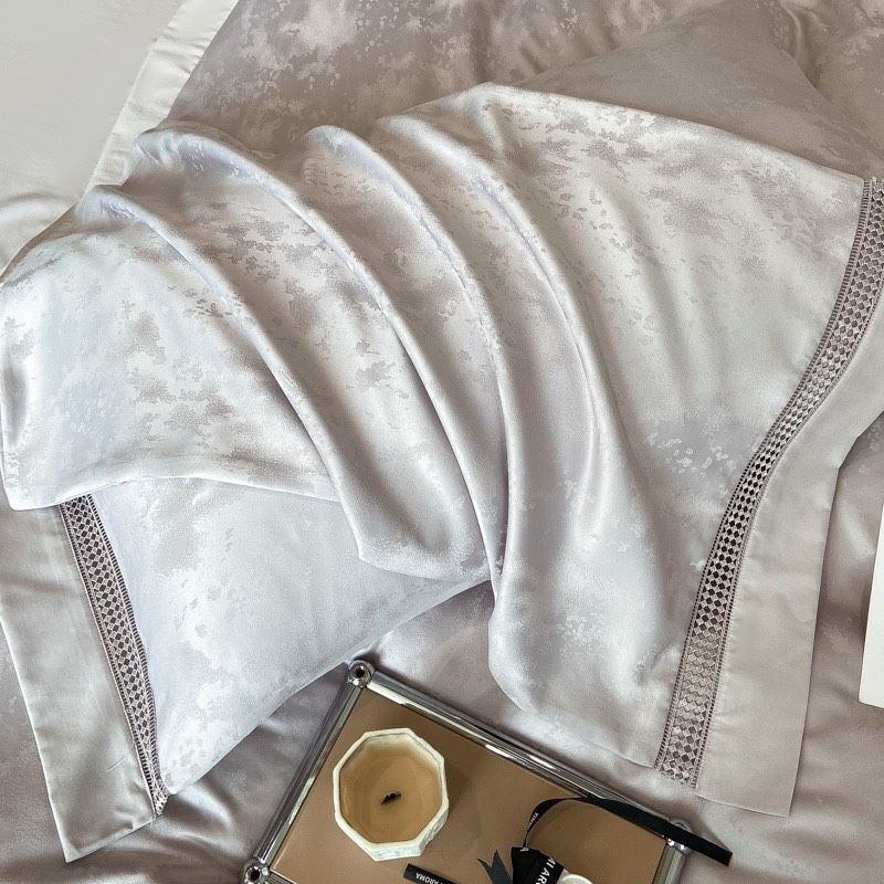 Bộ chăn ga gối Lụa Jacquard Thương Hiệu Phối Ren Cao Cấp