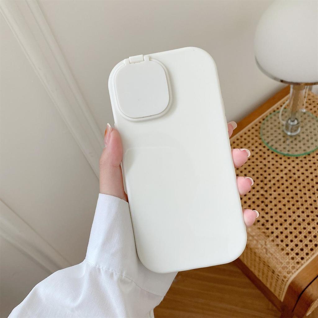 Ốp Điện Thoại Silicon Hình Máy Ảnh Kèm Gương Trang Điểm Cho iPhone13ProMax 7 8p 11 12 XS XR mmkl