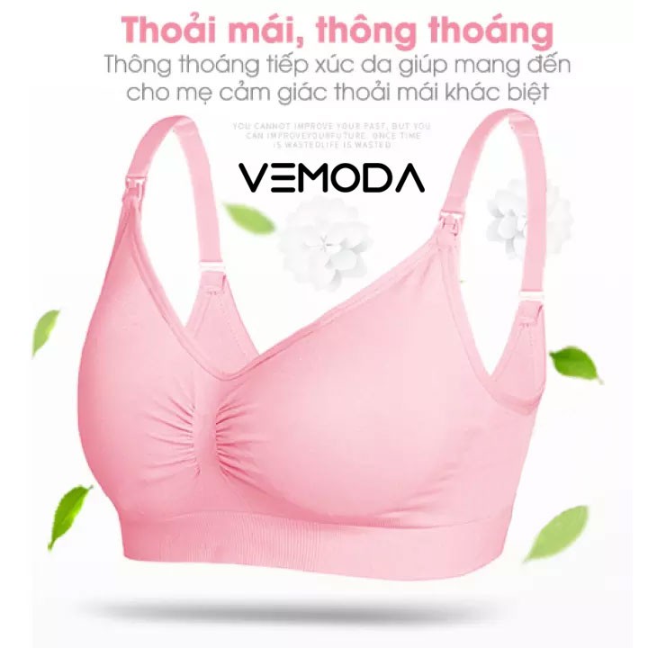 Áo lót bầu cho cho con bú, Áo ngực bà bầu Vemoda siêu mềm, thoáng khí, mát mẻ. Áo lót không gọng cho bé bú sau sinh