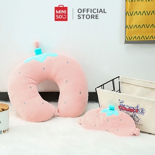 Gối Kê Cổ Bông Chữ U Cao Cấp Miniso chữ U kèm bịt mắt - Hàng chính hãng