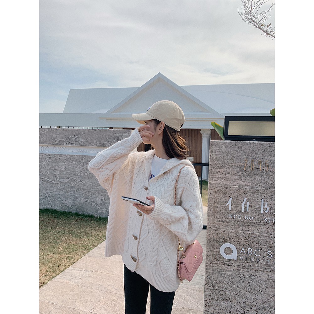 áo len nữ có mũ dày xinh cực màu sáng tươi xinh 2021