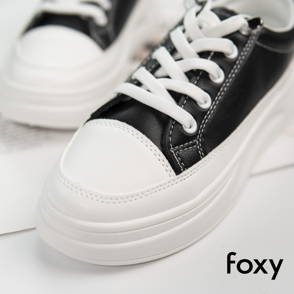 Giày Thể Thao Sneaker Nữ FOXY Tăng Chiều Cao 4cm Dáng Basic Chất Liệu Da Mềm - FOX005