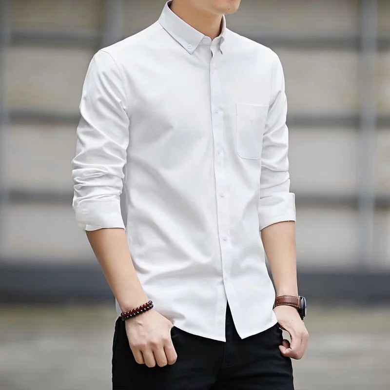 Áo sơ mi tay dài thời trang cho nam 5 màu tùy chọn size S-5XL