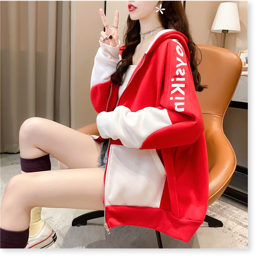 [Freeship] Áo khoác nữ form rộng, áo hoodie nữ form rộng có dây kéo Meysikim - Shop LV | BigBuy360 - bigbuy360.vn
