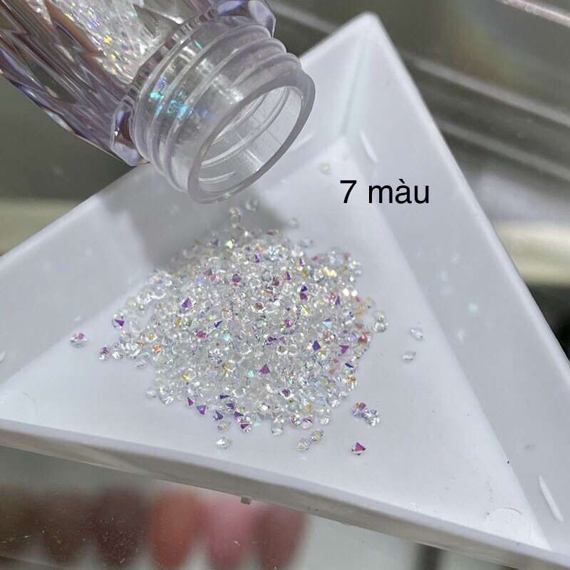 Đá rắc móng siêu sáng màu trắng- 7 màu- phụ kiện nail