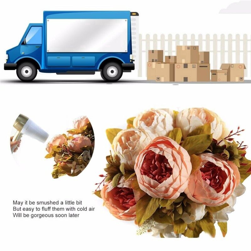 Hoa mẫu đơn giả bằng lụa có 8 màu dễ thương dùng trang trí tiệc cưới